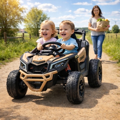 Can Am Maverick KHAKI 4x4 4x200 WAT Auto na akumulator EVA SKÓRA Pilot Aku LI-ON