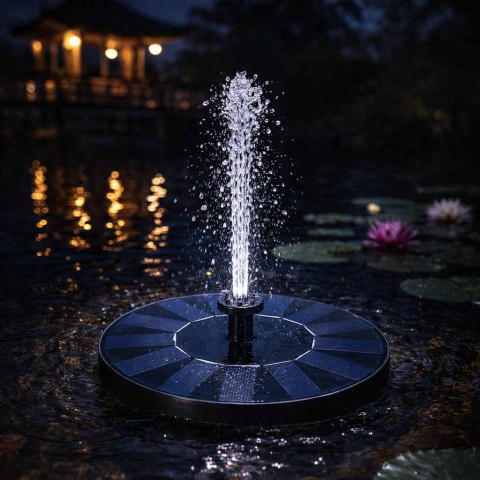 Fontanna solarna LUARO do oczka wodnego stawu do ogrodu pompa pływająca ogrodowa 16cm