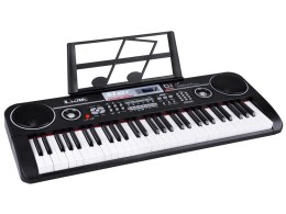 Keyboard 61 Klawiszy Podświetlane Stojak Mikrofon Organy Edukacyjne IN0187