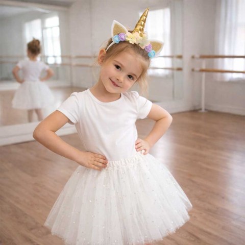 Kostium strój karnawałowy przebranie Jednorożec opaska + spódniczka tiulowa 3-6lat