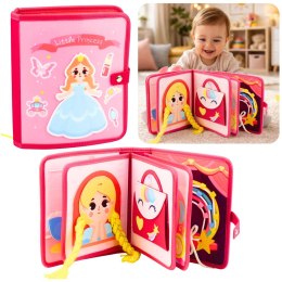 Książeczka Edukacyjna Sensoryczna Filcowa 3D Księżniczki Różowa