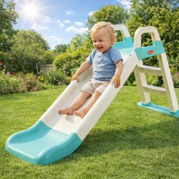 Największa Zjeżdżalnia Ogrodowa dla Dzieci XXL 145cm KREMOWO-MIĘTOWA