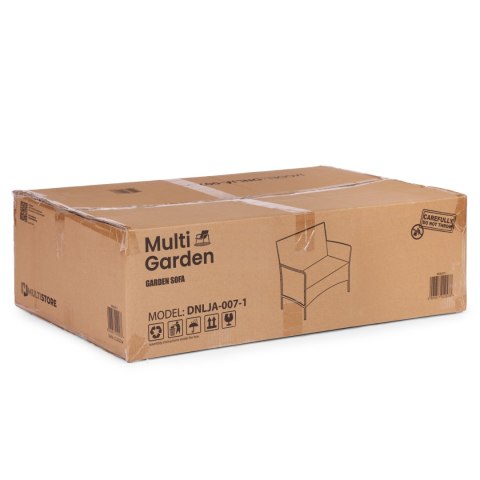 Sofa ogrodowa dwuosobowa z poduszką ławka na balkon taras ogród czarna MultiGarden