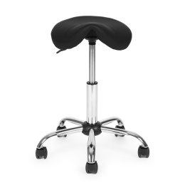 Stołek obrotowy siodło taboret kosmetyczny medyczny fotel regulowany czarny ModernHome