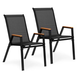 Zestaw 2x krzesło ogrodowe komplet na taras balkon czarne MultiGarden
