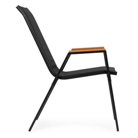 Zestaw 2x krzesło ogrodowe komplet na taras balkon czarne MultiGarden