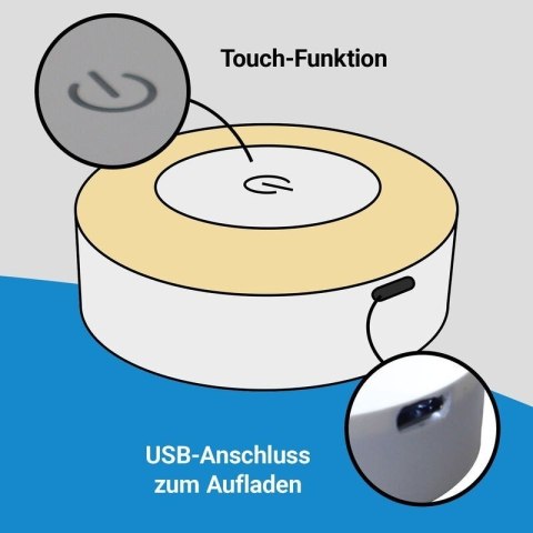 Zestaw 5x Lampka Nocna LED Dotykowa USB - 3 Barwy Światła, Samoprzylepna