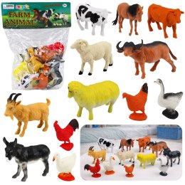 Zestaw Figurki Zwierzęta Gospodarskie Domowe Farma 12 szt.