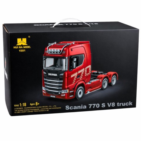 Ciągnik Siodłowy Scania Zdalnie Sterowany RC Huina 1501 Czerwony 1:18