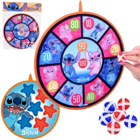 Dwustronna Tarcza na rzep Stitch 36 cm + 6 piłek 4 cm SP0881