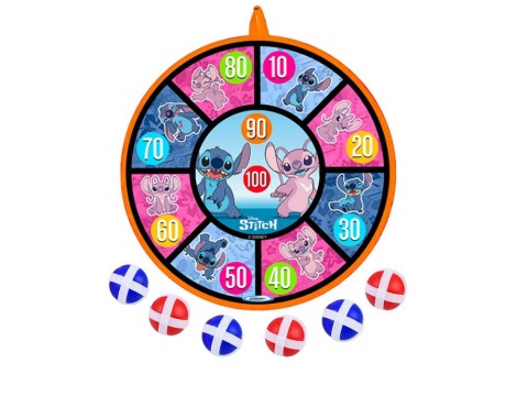 Dwustronna Tarcza na rzep Stitch 36 cm + 6 piłek 4 cm SP0881