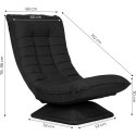 Fotel obrotowy wypoczynkowy regulowany leżanka do salonu czarny ModernHome