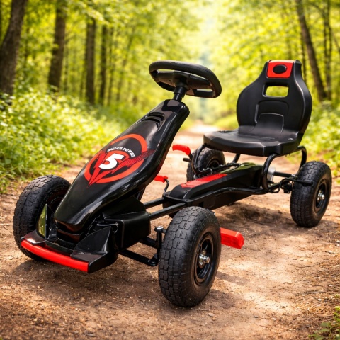 GOKART G8 CZERWONY, gokart dziecięcy, pompowane koła