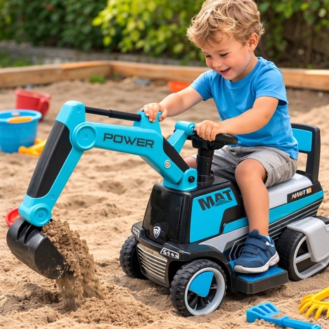 Koparka C3 niebieska na akumulator Muzyka światła LED