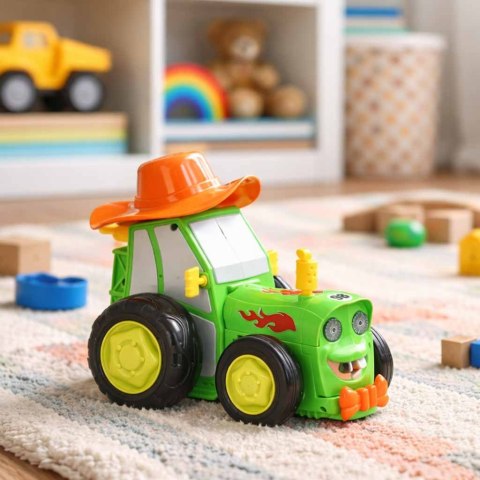 Traktor ciągnik zdalnie sterowany na pilota RC skaczący tańczący dźwięk zielony