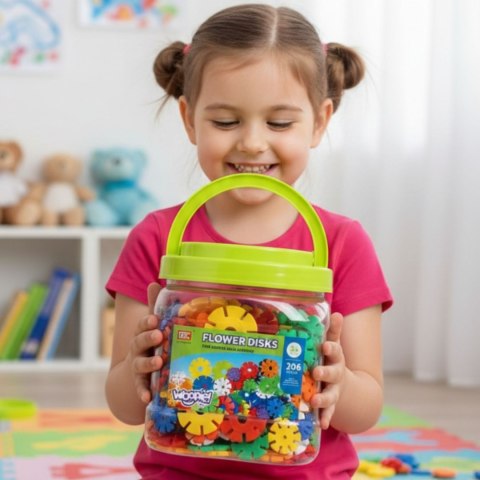 WOOPIE Klocki Konstrukcyjne Wafle Jeżyki w Tubie 206 el.