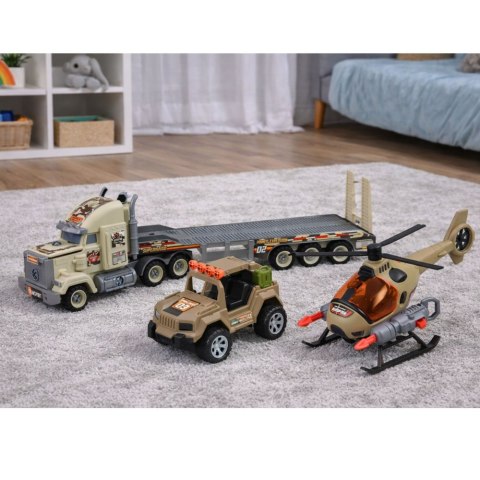 Zestaw Wojskowy Militarny Ciężarówka Helikopter Auto Terenowe Żołnierz