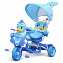 3-kołowy Rowerek dla dzieci Kaczka Niebieski + Dźwięki + Daszek + Barierka + Podnóżek + Rączka + Schowek
