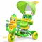 3-kołowy Rowerek dla dzieci Kaczka Zielony + Dźwięki + Daszek + Barierka + Podnóżek + Rączka + Schowek