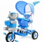 3-kołowy Rowerek dla dzieci Słonik Niebieski + Dźwięki + Daszek + Barierka + Podnóżek + Rączka + Schowek