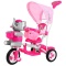 3-kołowy Rowerek dla dzieci Słonik Różowy + Dźwięki + Daszek + Barierka + Podnóżek + Rączka + Schowek