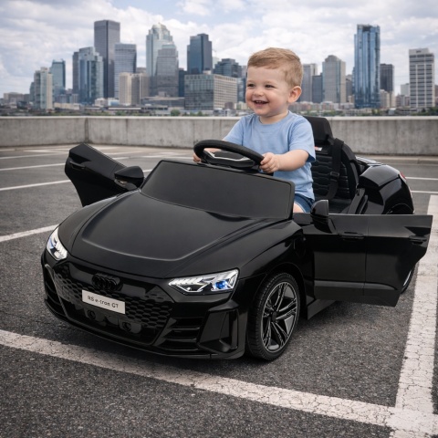 AUDI E-Tron GT Czarny Auto na akumulator EVA Skóra pilot