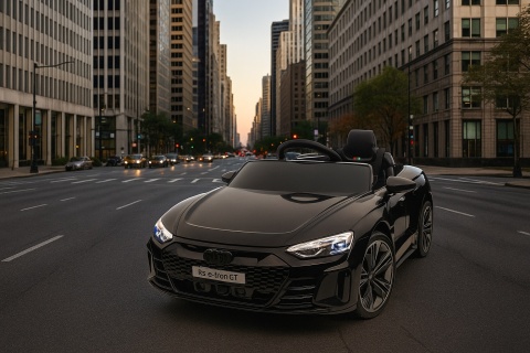 AUDI E-Tron GT Czarny Auto na akumulator EVA Skóra pilot