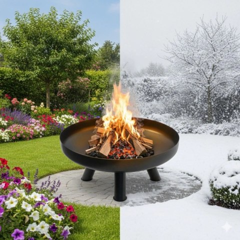 Duże solidne palenisko ogrodowe żeliwne 60 cm idealne do ogniska