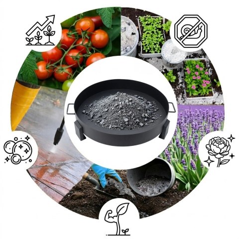 Duże solidne palenisko ogrodowe żeliwne 60 cm z uchwytami idealne do ogniska