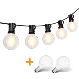 Girlanda ogrodowa świetlna łańcuch 30x LED 20m 9 trybów lampki ogrodowe 9W