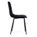 Komplet 4 krzeseł krzesło pikowane welurowe do jadalni i salonu czarne ModernHome