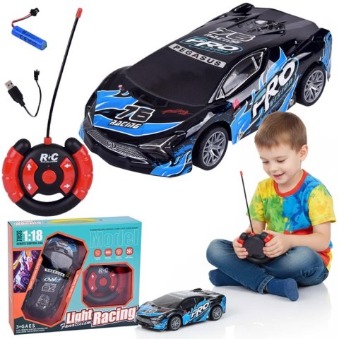 Sportowe auto sterowane na pilota podświetlane nadwozie 1:18 RC0754 NI