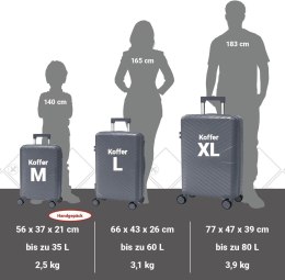 Walizki Podróżne Berwin Zestaw 3 szt Twarde Na Kółkach TSA XL L M Samolot