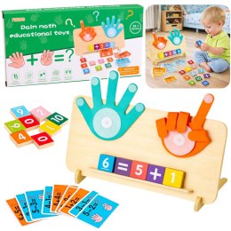 Drewniana Układanka Matematyczna Nauka Liczenia na Palcach Działania Karty