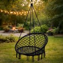 Huśtawka LUARO fotel bocianie gniazdo czarne 80cm 150kg