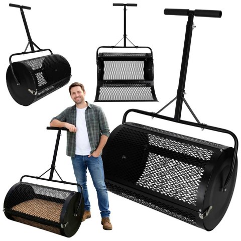 Rozsiewacz kompostu nawozu do trawnika LUARO walec siatkowy ogrodowy siewnik