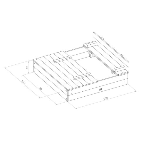 Axi Piaskownica Ella 100 x 95 szara