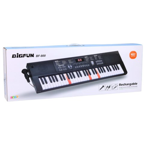 Keyboard Pianinko Elektryczne Z Mikrofonem 200 Brzmień 61 Klawiszy 78cm