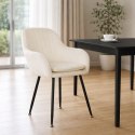 Krzesło tapicerowane welurowe nowoczesne do jadalni salonu kremowe ModernHome