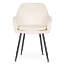 Krzesło tapicerowane welurowe nowoczesne do jadalni salonu kremowe ModernHome