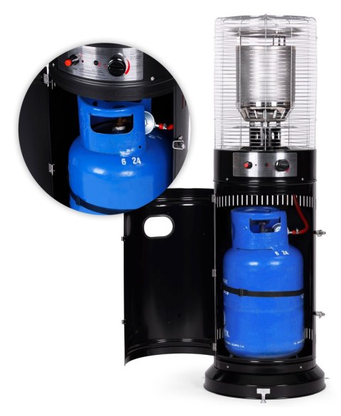 Ogrzewacz gazowy grzejnik 11 kW szklany na ogród patio reduktor wąż pokrowiec MultiGarden