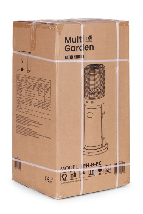 Ogrzewacz gazowy grzejnik 11 kW szklany na ogród patio reduktor wąż pokrowiec MultiGarden