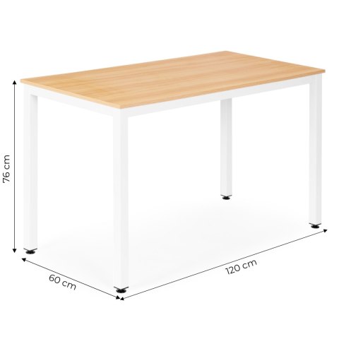 Stół do kuchni jadalni dla 4-5 osób biurko komputerowe 120x60 cm jasny dąb ModernHome
