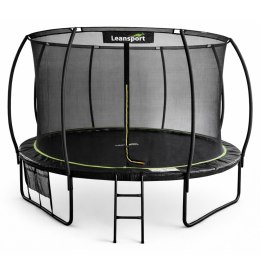Trampolina Ogrodowa LEAN Z Siatką Wewnętrzną Czarno-Zielona 366CM 12FT