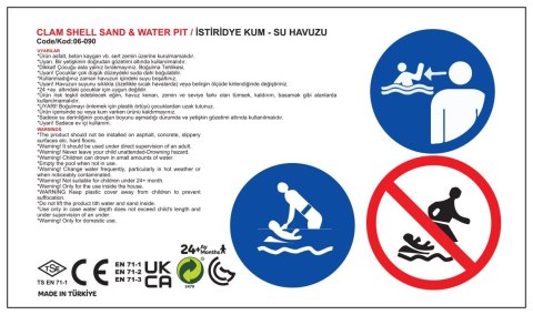 WOOPIE Piaskownica Basen Muszelka Czerwona 3w1 Suchy Basen