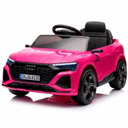 AUDI SQ8 RÓŻOWY Auto na akumulator, Pilot, Światła, Muzyka, Skóra, koła EVA