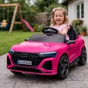 AUDI SQ8 RÓŻOWY Auto na akumulator, Pilot, Światła, Muzyka, Skóra, koła EVA