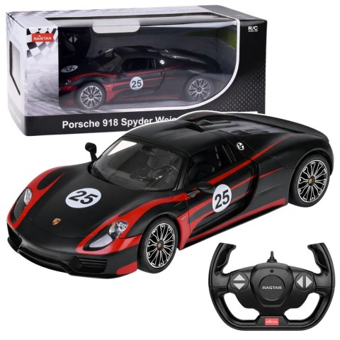 Auto Porsche 918 Spyder Performance Zdalnie Sterowane RC Czarne Rastar 1:14