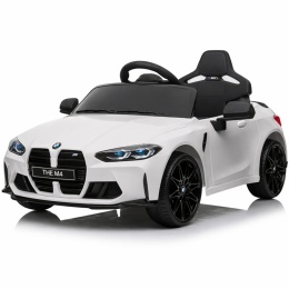 BMW m4 BIAŁY Auto na akumulator EVA Skóra pilot