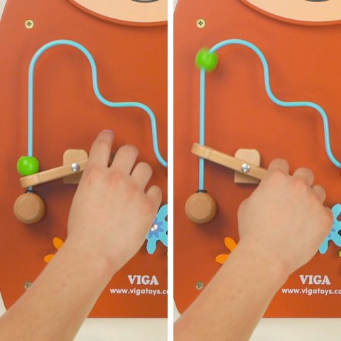 Drewniana Gra z przeplatnką i kołami zębatymi Koń Viga Toys